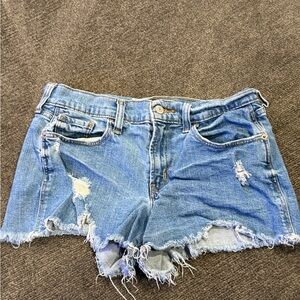 Old Navy Light Blue Distressed Jean Shorts women size 4